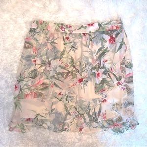 Chelsea & Violent Floral Chiffon Skirt NWT